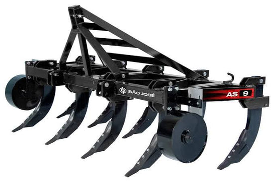 Arado Subsolador 160 X 5 Hastes Curvo C/ PINOS\ Preto\ C/Roda Guia\ S/Suporte Adicional